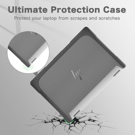 MOSISO Compatible with HP Envy 2-in-1 2K Laptop Case 14 inch Touch-Screen Laptop 2024 Release Model X360, Corner Protective Heavy Duty Rugged Bumper Shockproof Plastic Hard Shell Case Cover, Black