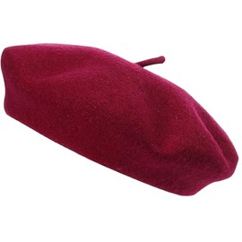 JUNGANRHA® Beret Hat Women Accessoies Men Wool Solid Color French Style Classic Beret Hat - Vintage Women's Berets for Ladies UK Artist Hat | One Size | Maroon
