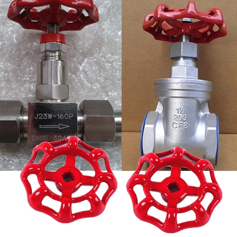 3 Pcs Faucet Handle Gate Valve Red Valve Handwheel Valve