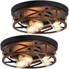 ZHU YAN Farmhouse Flush Mount Ceiling Light,3-Light Ceiling Light Fixture