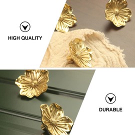 Mikikit 2 Pcs Small Drawer Handles Floral Cabinet Knobs Decorative Drawer Knobs for Wardrobe Handles Flowers