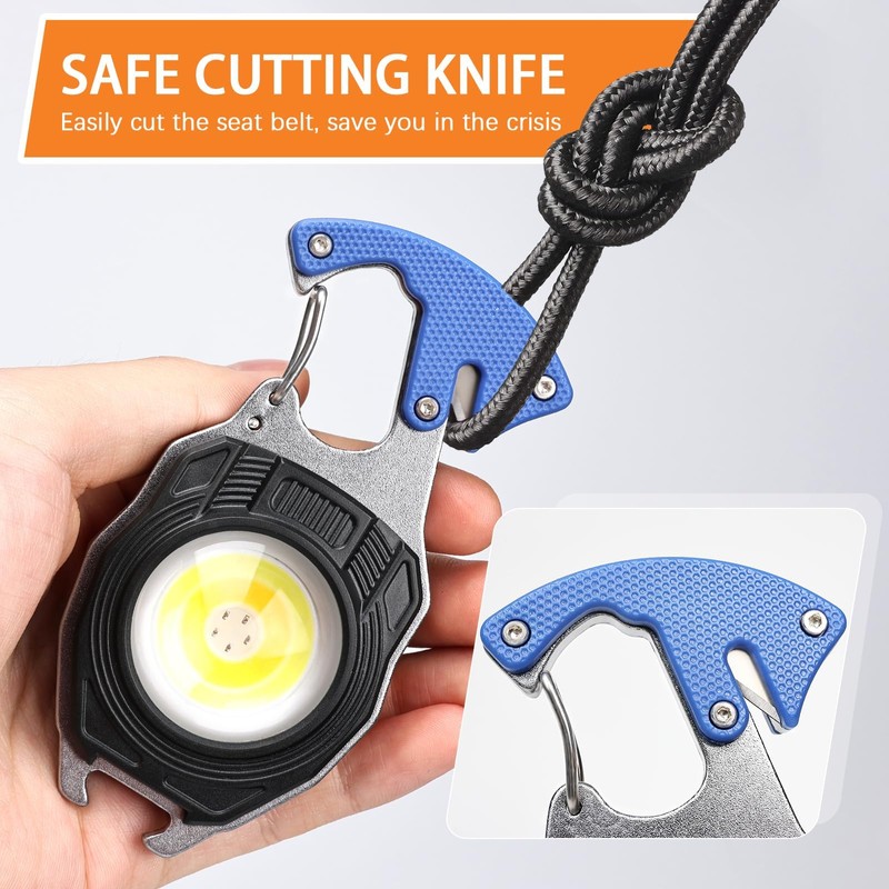 MAKDAK 2PC Keychain Flashlight Rechargeable Cob Keychain Work Light 7