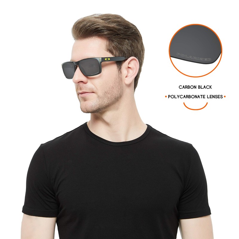 Tintart Oakley Holbrook Mix Polarized Etched Performance Lenses, Carbon Black