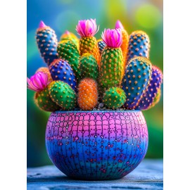 Cgoalmoer Puzzle Succulent Plants Puzzle - Family Puzzle Toys for Adults 1000 Pieces, High Definition Puzzle,Colorful Cactus Jigsaw Puzzle