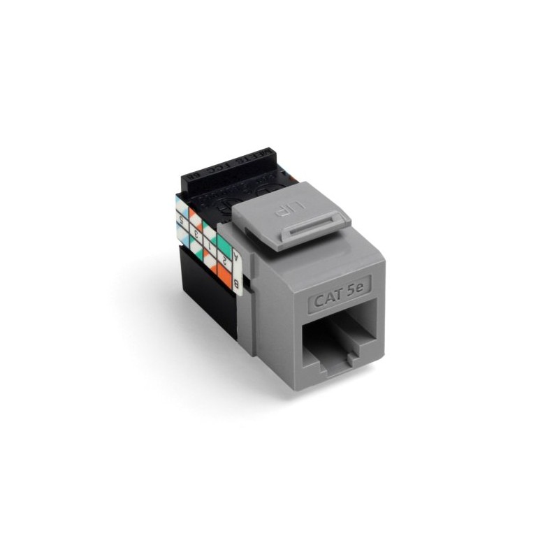 Leviton GigaMax 5E QuickPort Connector, Cat 5E, 5G108-RG5, Gray