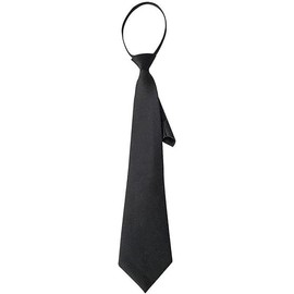 Adjustable Zipper Necktie, Polyester Slim Tie with Easy-Pull Tab, Black Office and Casual Wear Accessories (42cm)