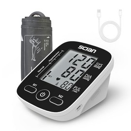 Scian Scian Blood Pressure Monitors BIHS Approved UK Upper Arm Blood Pressure Machine for Home Use, Automatic Heart Rate Monitor & BP Cuff Kit with Large Cuff 22-42cm, Large LCD Display, 290 Memory (Black)