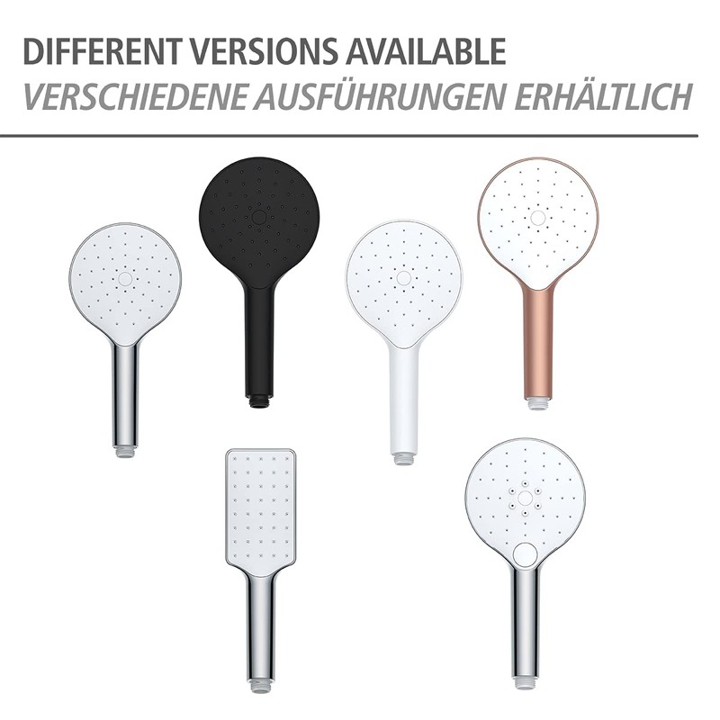 WENKO Automatic Cleaning Shower Head, Anti-limescale Round Universal Hand Shower