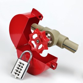 Outdoor Faucet Lock, Faucet Lock Suitable for Water Valves, Gate Valves, Hoses, and Propane Tank Locking Device - Prevents Water Theft, with Password Padlock (Red