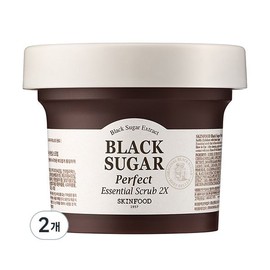 Skinfood Black Sugar Perfect Essential Scrub 2X, 210g, 2 pieces 210g x 2 pieces / 스킨푸드 블랙슈가 퍼펙트 에센셜 스크럽 2X, 210g, 2개 210g x 2개