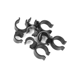 Motoforti 5 Pcs Vehicle Plastic Fasteners Oil Pipe Clip Retainer Double Hole Holder Clamp Black 23.2x44.7mm Long-Lasting