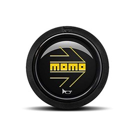MOMO 2 x Arrow Glossy Black Yellow Logo Buttons