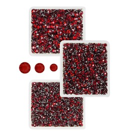 qiipii Dark Red Crystal Resin Rhinestones for Crafting 3mm 4mm 5mm Siam Red Flatback Stones Ruby Diamonds Crystals Gems Charms for Nails Face Eyes Makeup Tumblers Bottles Cups DIY Crafts Clothes Shoes