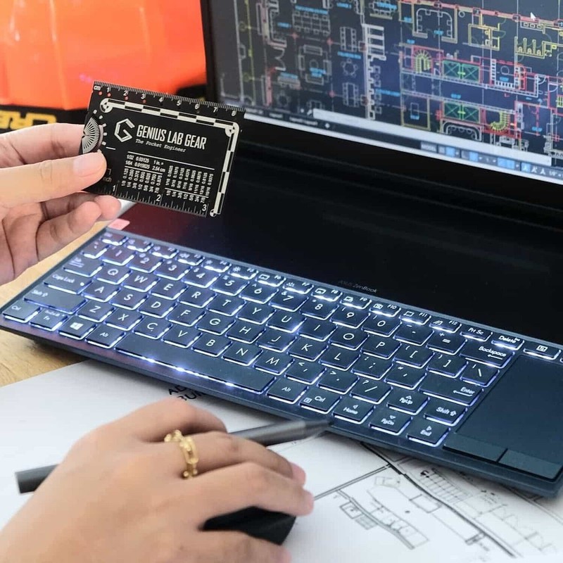 Genius Lab Gear The Pocket Engineer - Wallet Engineering Ruler