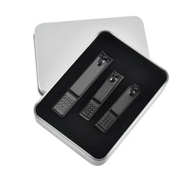 MOMOQ 3 Pcs Nail Clippers Set Toenail& Thick Toenail& Fingernail Clipper Stainless Steel Ingrown Nail Cutter for Men and Women(Black)