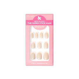 Olive & June Super Stick Mani Round Short Press-On Tabs, Classic French, 32ct