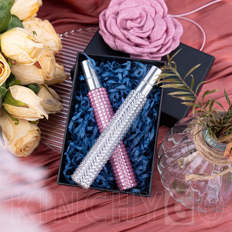KINCHYGO, 3 Pack 10ml Rhinestone Empty Perfume Spray Bottles for