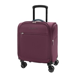 Verage Under Seat Luggage with Wheels, Softside Small Suitcase Spinner Carry On Luggage Bags for Airlines Airplanes Short Trip Men Women (Grape red, 14.5-Inch Plus Underseat)