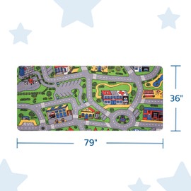 Children's Factory City Life Play Carpet, 36”L x 79”W, Learning Carpets for Preschools, Playrooms, and Elementary Schools, Classroom Rug, Carpets for Kids