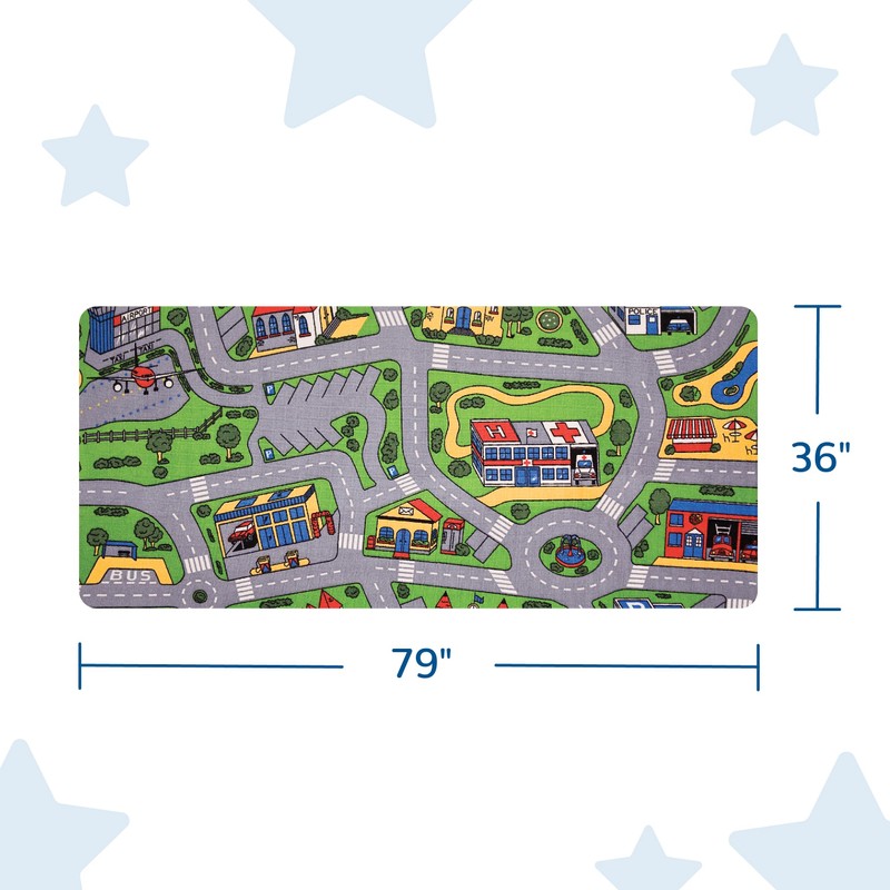Children's Factory City Life Play Carpet, 36”L x 79”W, Learning