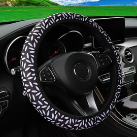 Steering Wheel Cover with Rice Grain Design, Elastic Fit, Universal Size