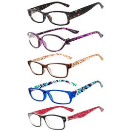 Readers 5 Pack Reading Glasses Ladies Spring Hinge lens +1.5