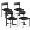 DWVO Dining Room Chairs Set of 4 Black Modern Upholstered