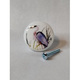 Blue Heron Birds Ceramic Dresser Drawer Pulls Cabinet Knobs