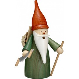 Incense Smoker Gnome Forest by Dregeno Seiffen 15 cm – Original Erzgebirgische Handmade, Festive Christmas Decoration