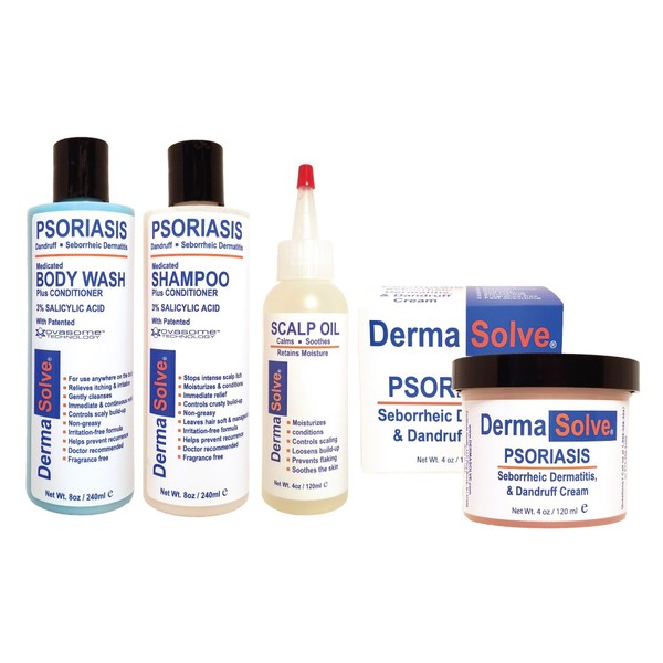 Dermasolve Psoriasis Treatment All 4 Products Complete Set