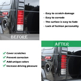 PIUGILH ABS Rear Tail Light Guards Cover Fit Hummer H2 2003-2009,Tail Rear Lower Tail Light Lamp Protector,2Pcs(Black)