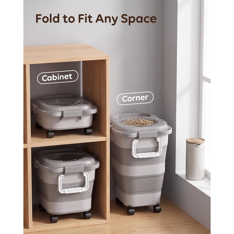 Collapsible Dog Food Container for 10-25 lbs, Airtight Storage Bin