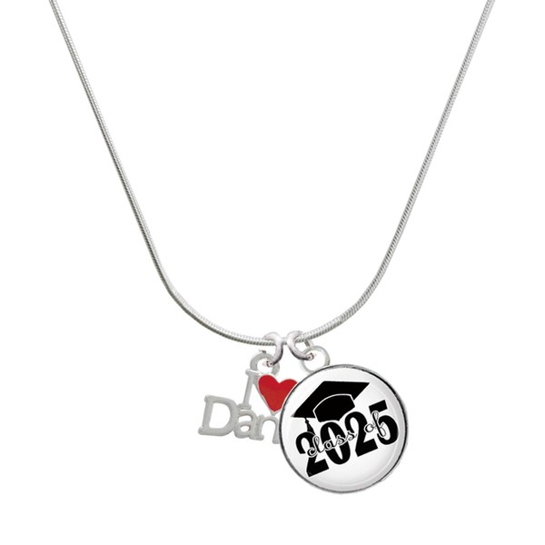 Delight Jewelry Silvertone I love Dance with Red Heart Script