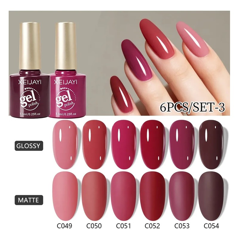 6 Pcs Gel Semipermanente Color Gel Esmalte De Uñas Esmaltes