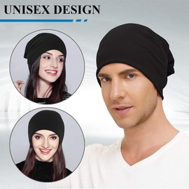 AFCJLTO 1 x classic beanie hat for men and women, the unisex knitted hat is perfect for winter, breathable, ideal for activities such as jogging, cycling or sleeping, black