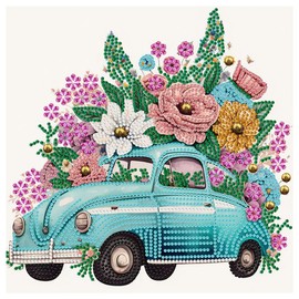 PFFNGPEN Special Shape Diamond Painting Kits for Adults,5D Car Crystal Rhinestone Diamond Art Kits for Beginners,for Home Wall Decoration Gift,Flower,12x12 inch