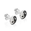 Yin Yang Balance Sparkly 925 Sterling Silver Stud Earrings 7mm,