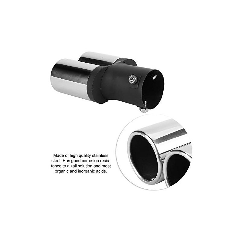 Car modified double exhaust rear pipe, stainless steel universal silencer,