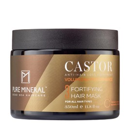 Pure Mineral - Haarmaske mit Rizinusöl - Stärkt und spendet Feuchtigkeit für schwaches Haar - Omega-9 - Ohne Sulfate, Parabene, Petrolate - 350ml