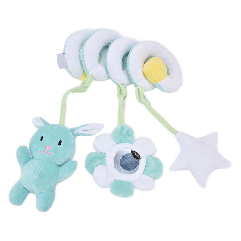 Baby Plush Animal Stroller Toys Spiral Activity Hanging Toys Ringing