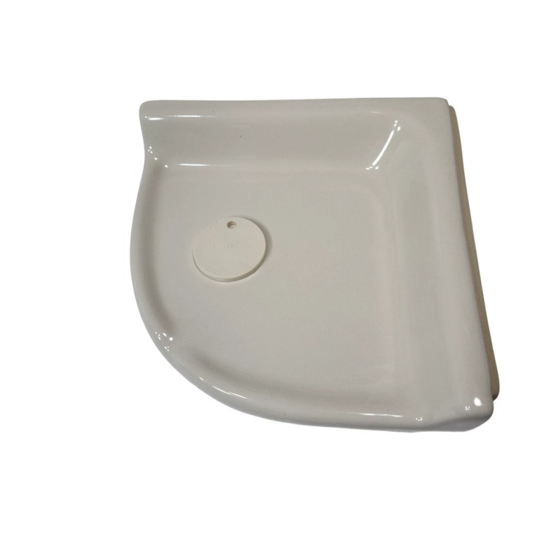 Almond Beige Almond Bone Ceramic Shower Corner Tray Soap Dish
