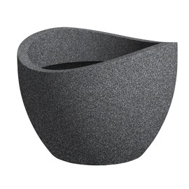 Scheurich Wave Globe, Planter made of Plastic, Black-Granite, 30 cm diameter, 22 cm height, 8 l Vol.