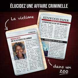 Platonia Games Criminels Pocket - Who Killed Meredith Carter? Murder in a Zoo in Canada - New Concept - Pocket Investigation Game - In Family or Among Friends - 1-6 Players - 45 Minutes