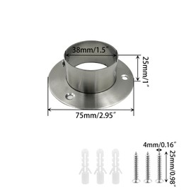 Yuqim 4 Pack Round Post Bases Heavy Duty Stainless Steel Flange Railing Anchor Bases Post Brackets Fence Post Supports for Round Pipe(38 mm/ 1.5", Black)