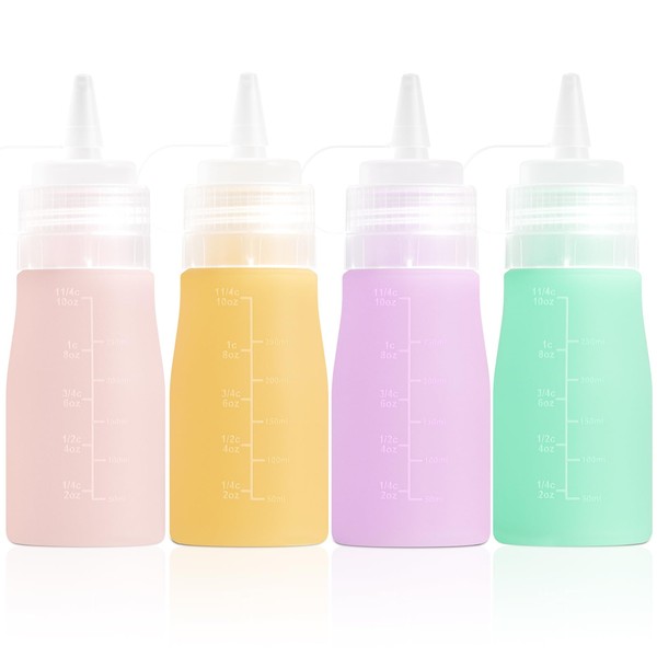 Mrsdry Condiment Squeeze Bottles, 12 oz Silicone Squeeze Bottles For