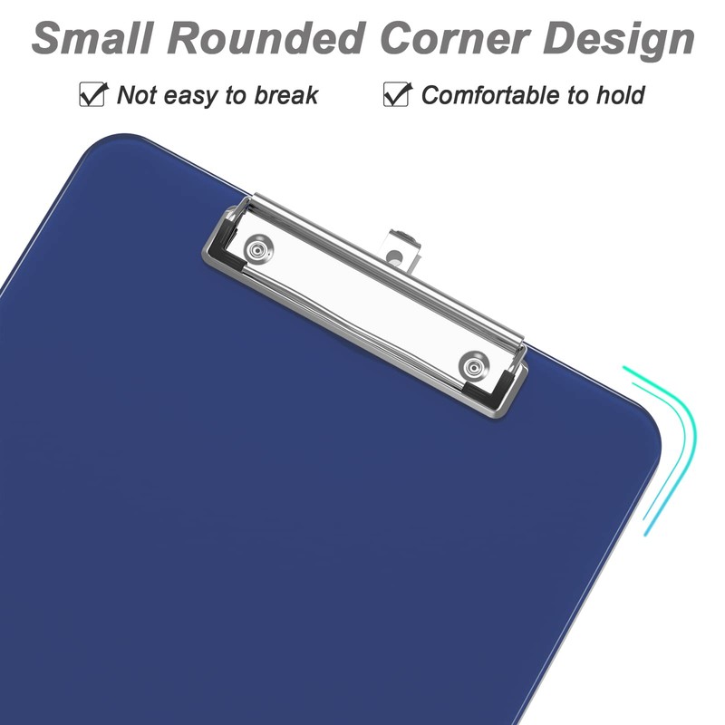 Hnogri Plastic Clipboards, Blue Clip Board Standard A4 Letter Size