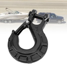 3/8 Inch Clevis Slip Hook | 15 Tonnes Load Capacity | Heavy Duty Clevis Chain Hook | Forged G70 Steel Trailer Chain Hook with Safety Latch (Black)