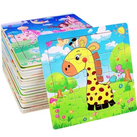 Puzzles Educational Toys, Wooden Puzzles, Montessori Educational Toys, Bacolos, Wooden Toys, Animal Shape Puzzle, Set of 10, 16 Pieces, Jigsaw Puzzle, Educational Toys for Ages 6 and Up