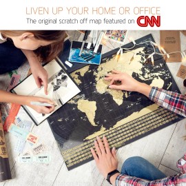 Travelization Scratch Off Map of The World with Flags - 24 x 17 Easy to Frame Scratch Off W...