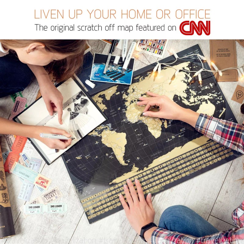 Travelization Scratch Off Map of The World with Flags -